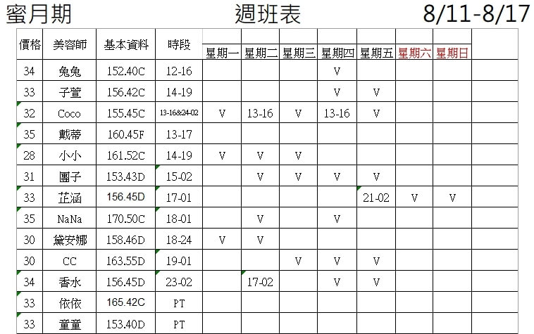 5館(蜜月期)班表-1